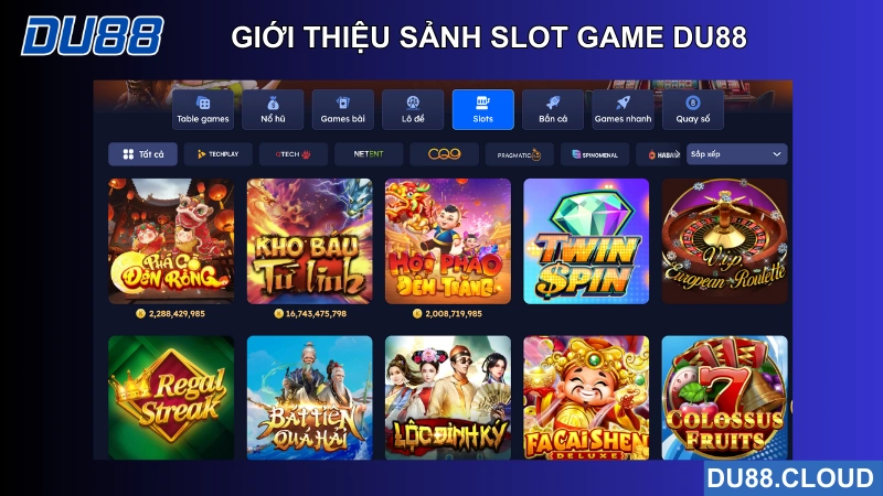 giới thiệu sảnh nổ hũ Du88